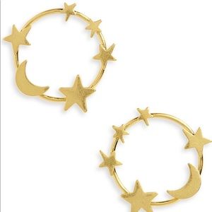Madewell Star and Moon Hoop Earrings
